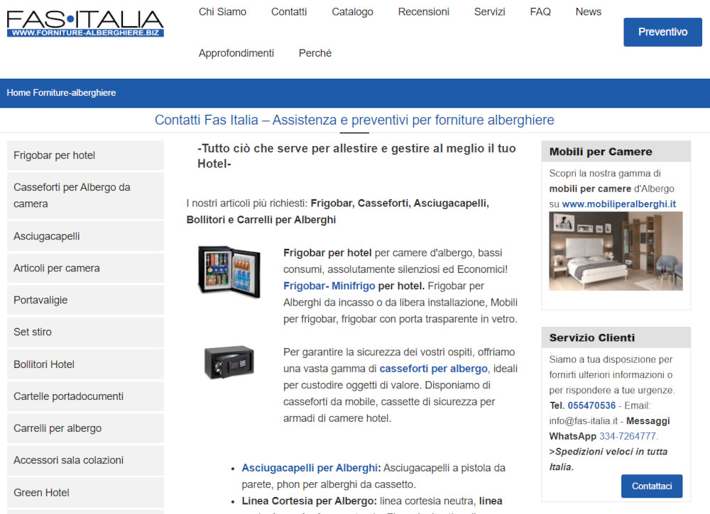 Azienda specializzata in forniture per hotel e strutture ricettive