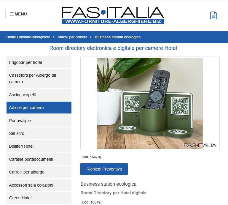 Azienda specializzata in forniture per hotel e strutture ricettive