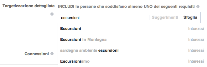 interessi pubblico Facebook