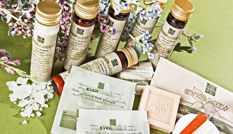 Linea cortesia personalizzata con logo hotel 