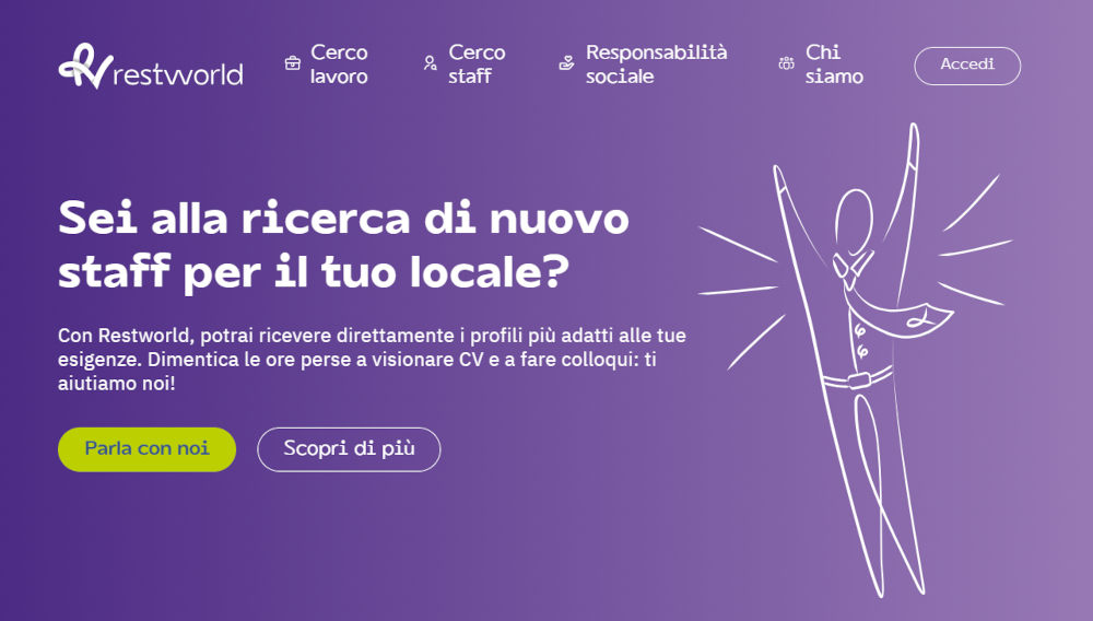 Piattaforma per la ricerca di personale per albergatori e ristoratori e attività che operano nel settore horeca